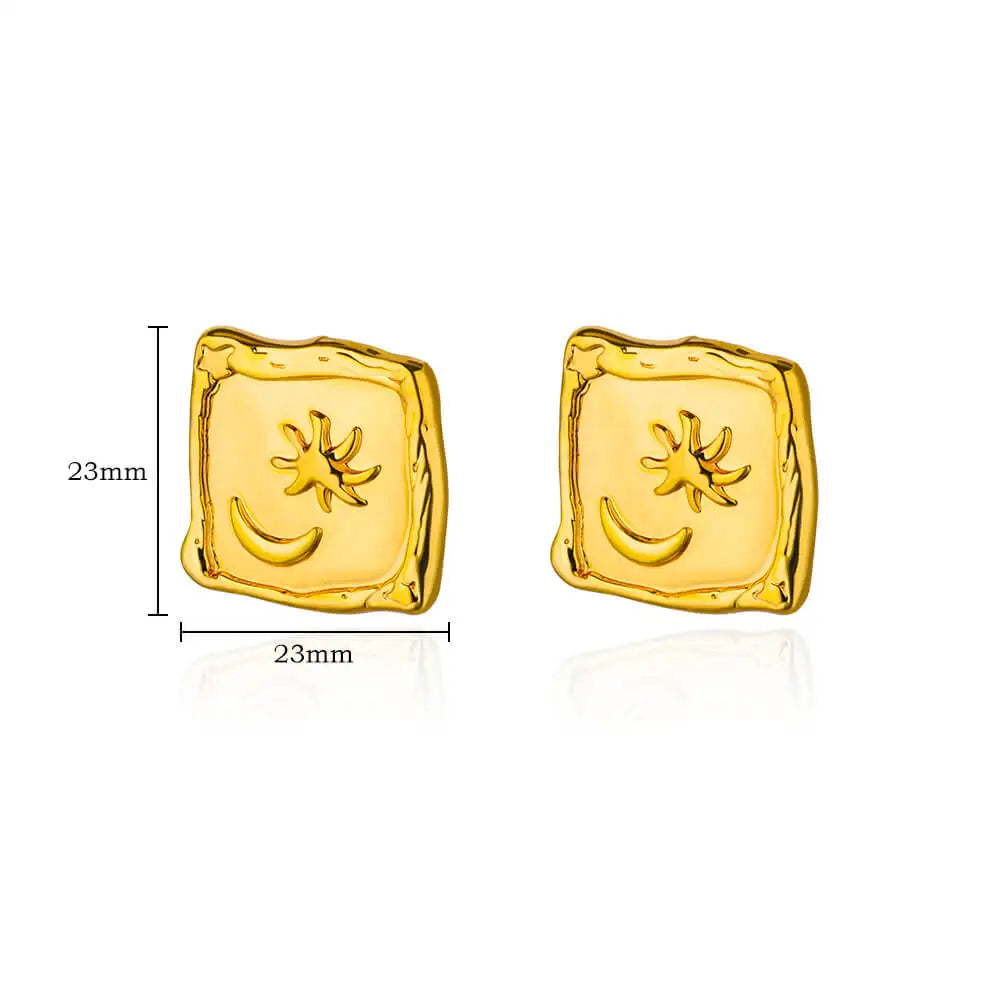 Multiple Styles Golden Colour Stainless Steel Earrings