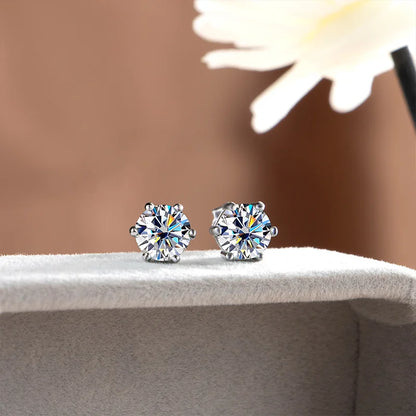 Bague Ringen Classic Moissanite D Colour S925 Sterling Sliver Plated Earring With Different Colour stones