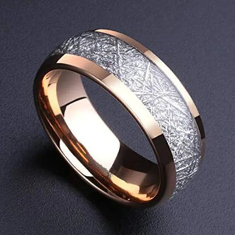 Silk Grain Stainless Steel Ring For Men Women Jewelry