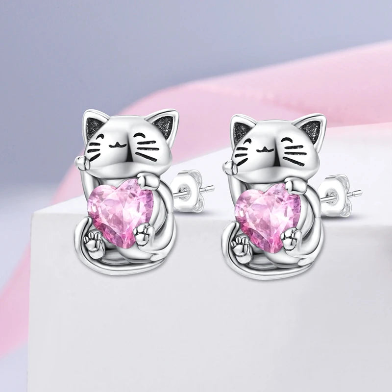 MISEFF Luxury Cat Style S925 Silver Earrings