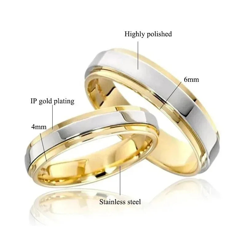 Fashion Simple Design Titanium Steel Couple Rings For Men Women High Quality Stainless steel Wedding Rings Anniversary Jewelry