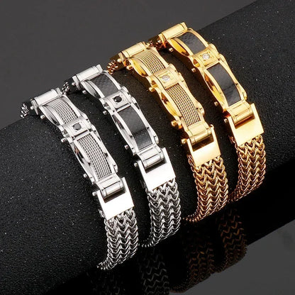 Fashionable and Trendy Bracelet - High-quality Stainless Steel Electroplated Inlaid Zirconia