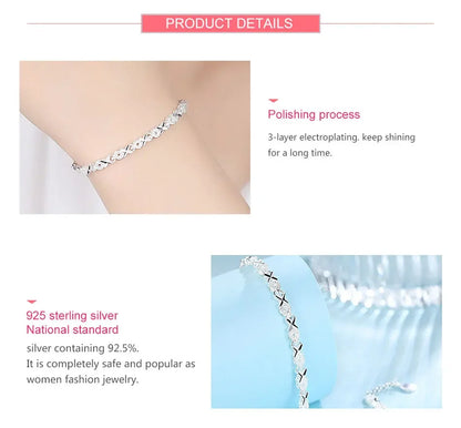 Quality Multiple Style Silver Bracelets For Women - 925 Sterling