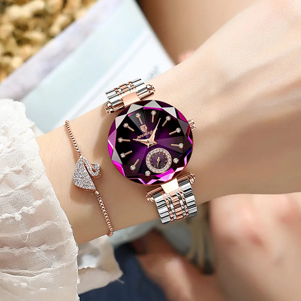 POEDAGAR Woman Luxury style Stainless Steel Quartz Watch - Waterproof, Luminous, Date And Box