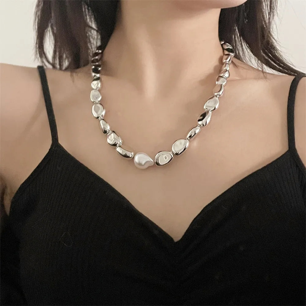 Boho Vintage Fashion Pearl Chain Necklaces  For Women