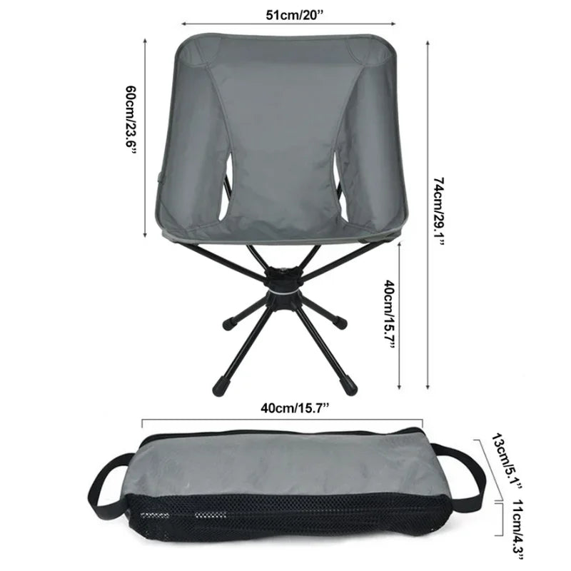 Outdoor Detachable & Lightweight Swivel Folding Chairs