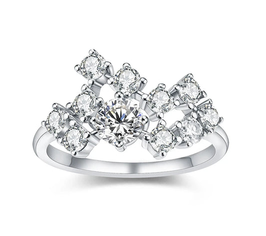 ATTAGEMS Moissanite Ring D Color 1.5ct & 5mm  Excellent Round Shape In Silver & Gold plated.