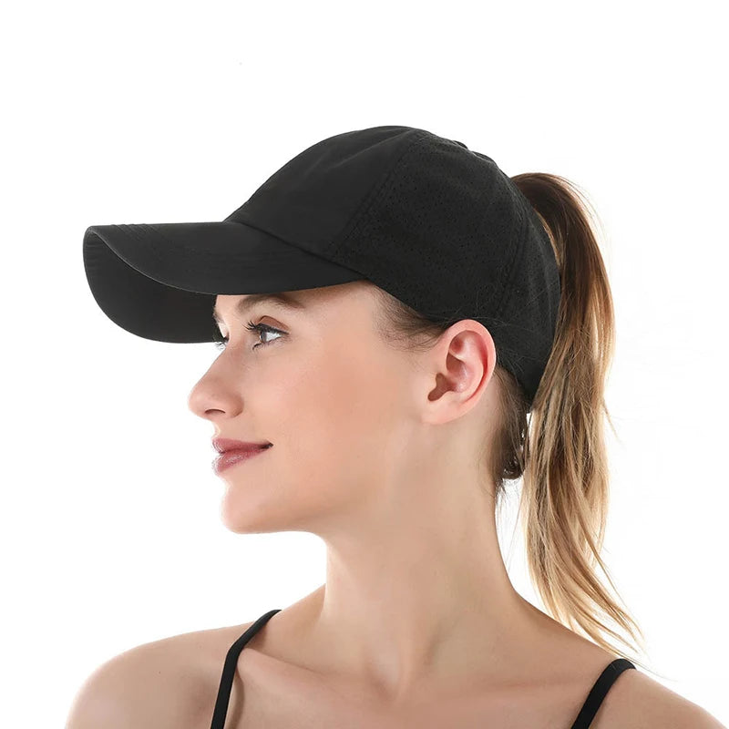 Summer Men & Woman Sport Leisure Cross-Ponytail Mesh cap - Quick-Drying Half-Hollow