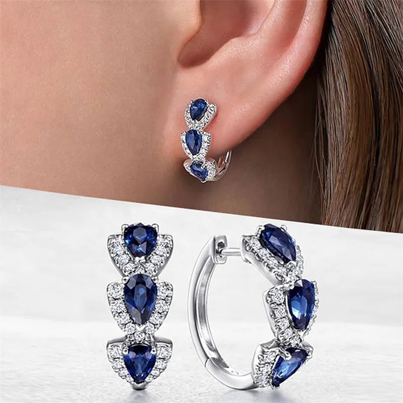 Huitan Luxury  Multiple Style Zirconia Hoop & Other Style Earrings