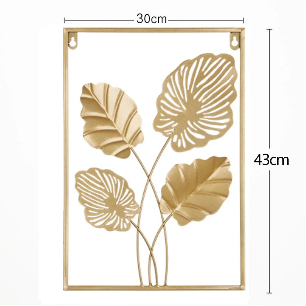 Metal Nordic Colored Leaf Wall Hanging pieces