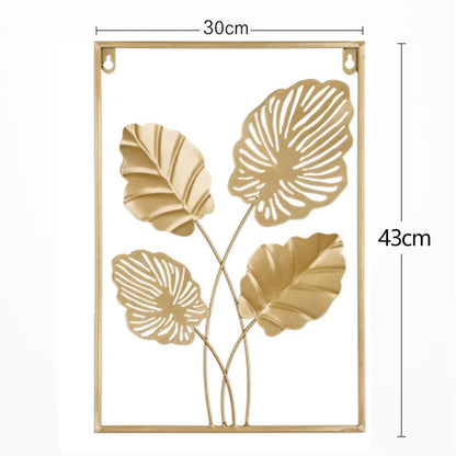 Metal Nordic Colored Leaf Wall Hanging pieces