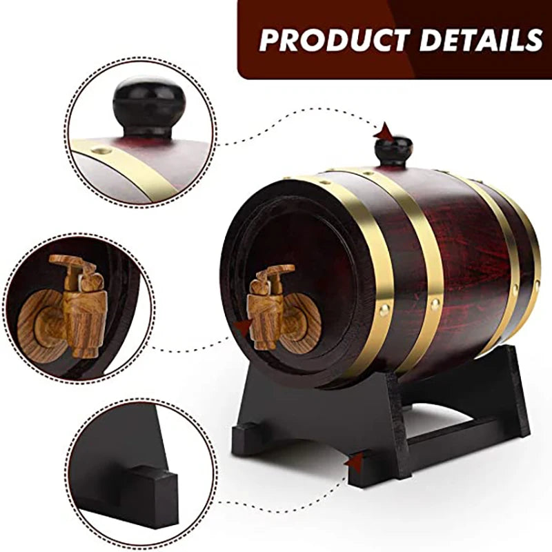 UNTIOR Wood Barrel Oak - Decanter, Decoration, Brewing Equipment - Beer, Wine, Whisky & Rum