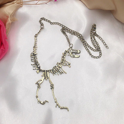 Exaggerated Dinosaur Skeleton Pendant Zinc Alloy Necklaces