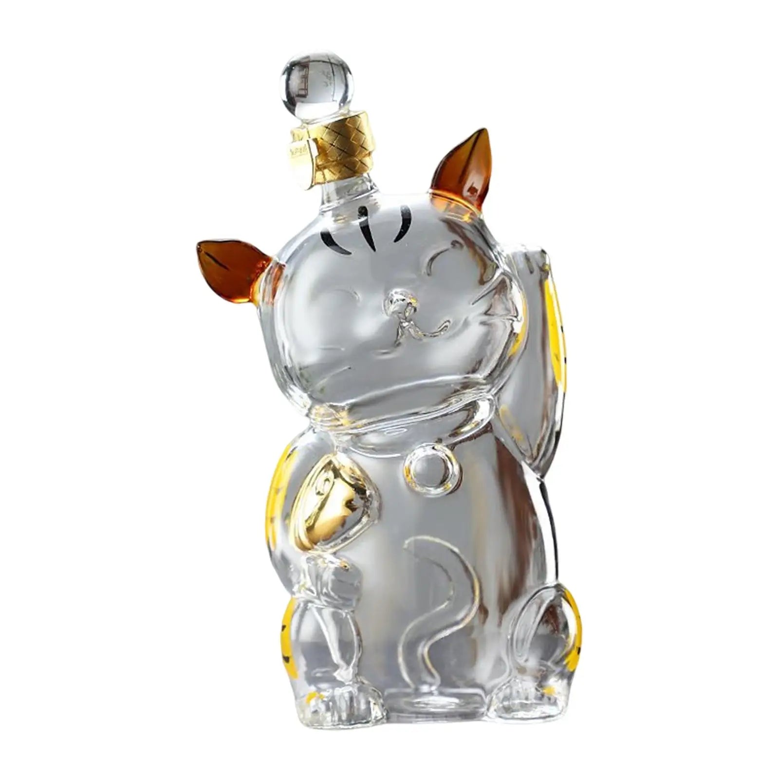 Cat Shaped Glass Decanter Glass Holder with Stopper Bottle Drinkware Dispenser Carafe 1000ml for Dining Party Decoration Gift