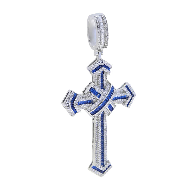 ATJMLADY Iced Out Cubic Zircon Cross Pendant for Men & Women