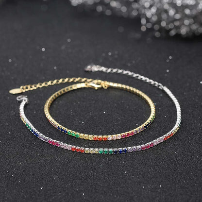 ORSA Silver Tennis Bracelet - 925 Sterling, Multicolour Zircon for Women