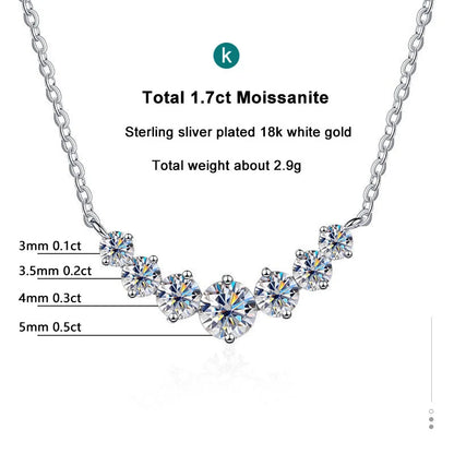 Elegant Sliver & 18k White Gold plated Necklace For Woman - Moissanite Or Zirconia With 925 Sterling Certificate