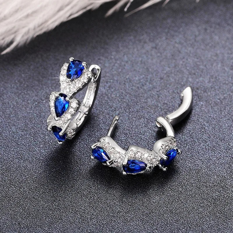 Huitan Luxury  Multiple Style Zirconia Hoop & Other Style Earrings