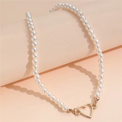 Trendy Pearl Love Heart Necklace For Women