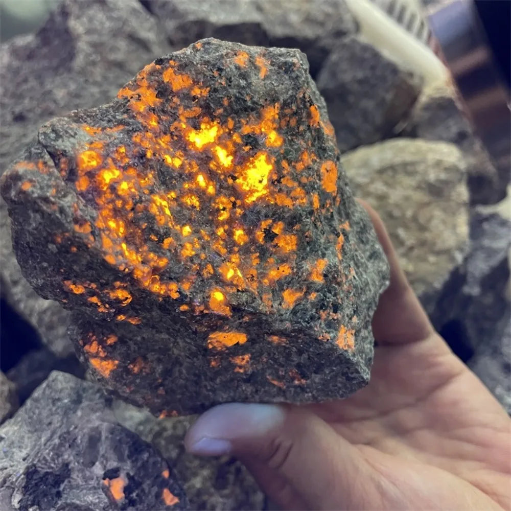 500g Natural American Yooperlites Flame Stones Fluorescent Stone Energy Reiki Specimens Aquarium Home Room Decor Gems Crystal