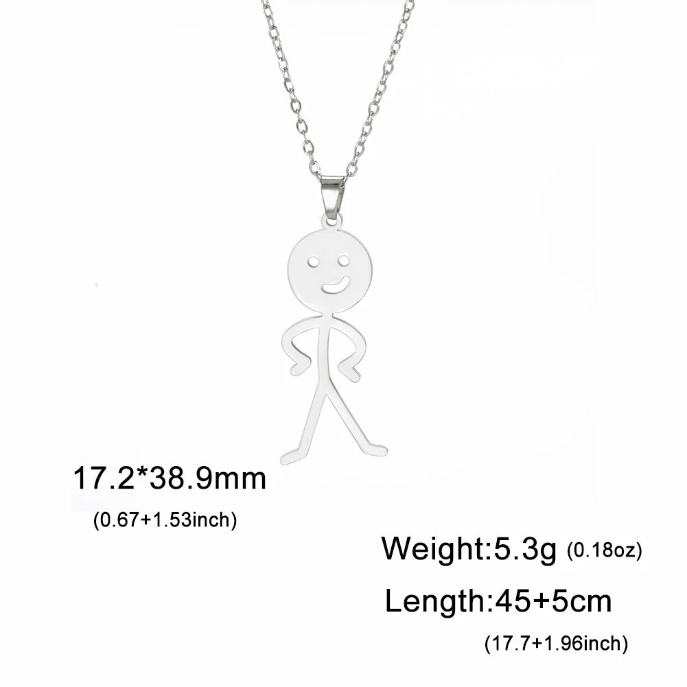 Teamer Multiple Style Middle Finger Stickman Pedant Necklace