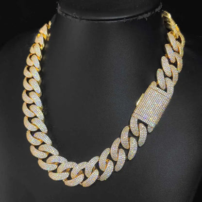 Cuban 8-20 Inch 4 Rows Iced Out Link Necklace for Men