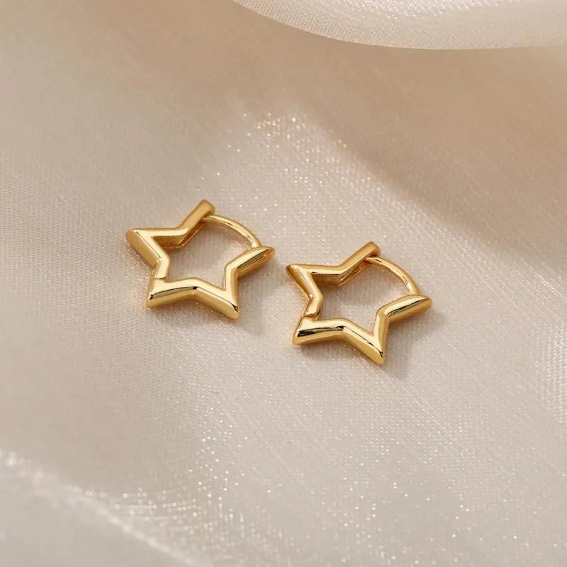 Multiple Styles Golden Colour Stainless Steel Earrings