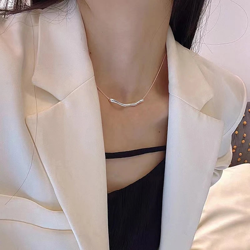 Simple Fashion Stainless steel Gold & Silver Color Collarbone Chain For Women