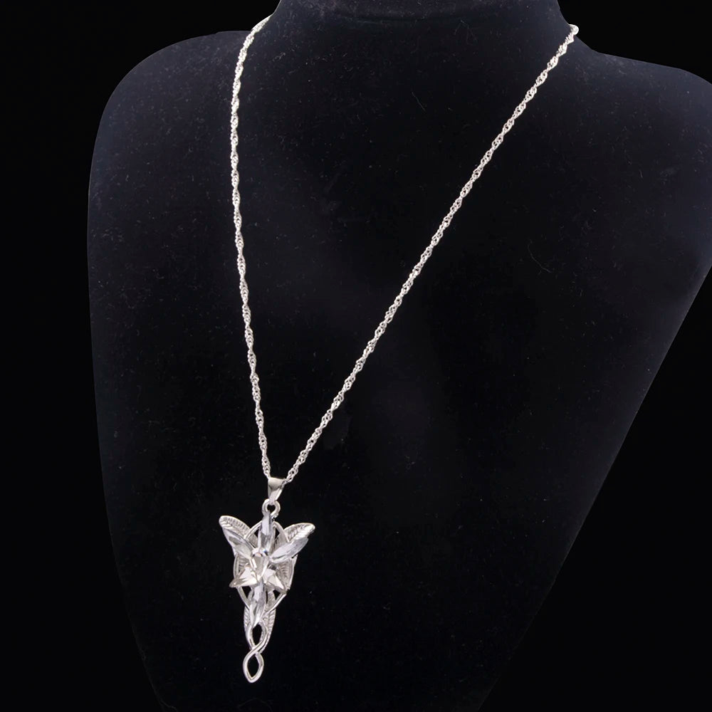 LOTR Arwen Evenstar Necklace Silver Color Crystal Pendant