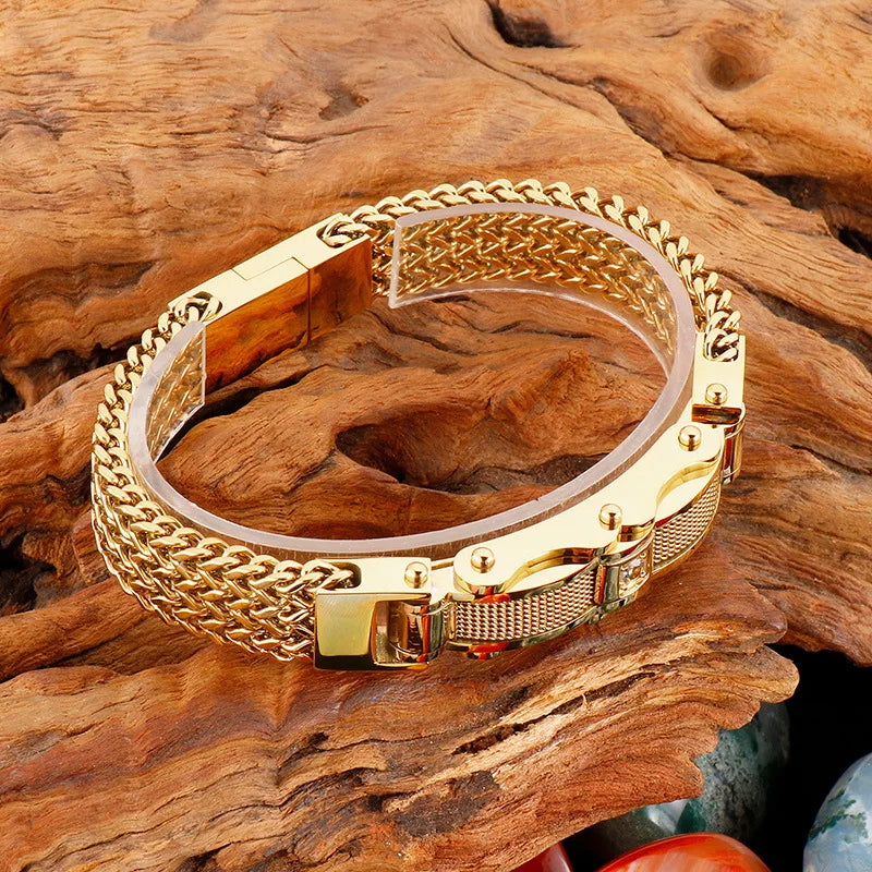 Fashionable and Trendy Bracelet - High-quality Stainless Steel Electroplated Inlaid Zirconia