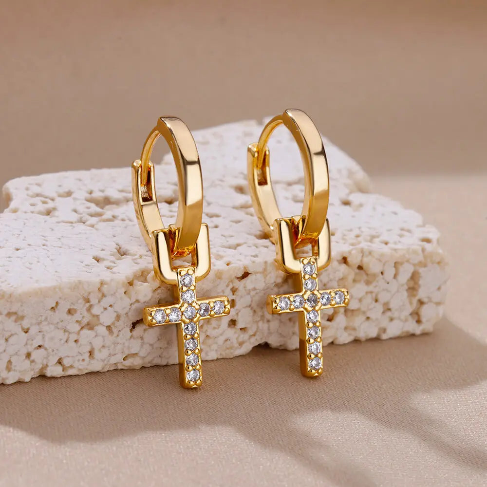 Multiple Styles Golden Colour Stainless Steel Earrings