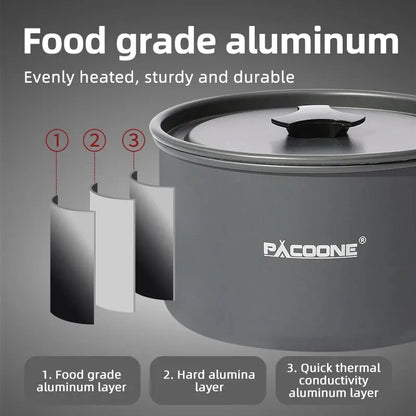 PACOONE Portable Outdoor Cookware Set