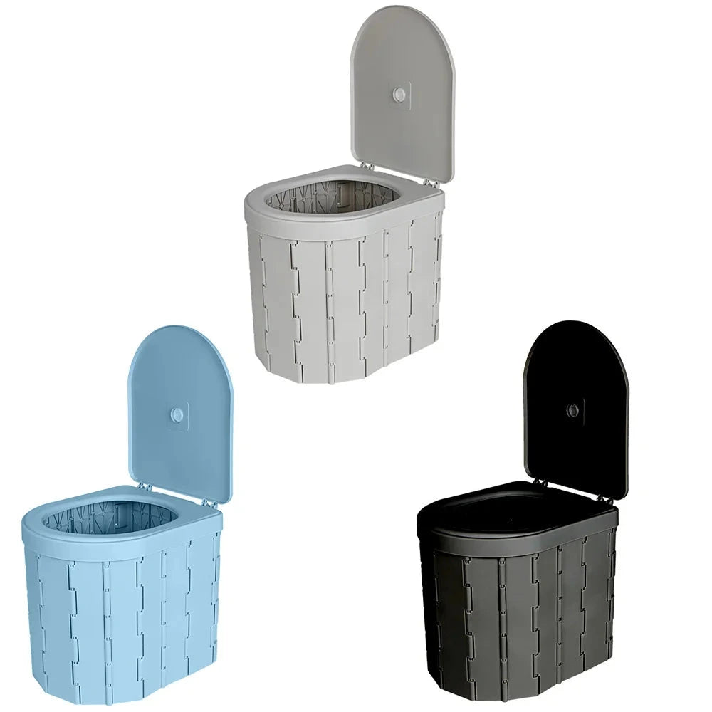 Portable & Folding Toilet Or Trashbin Odor-proof Non-slip For Camping & Travel