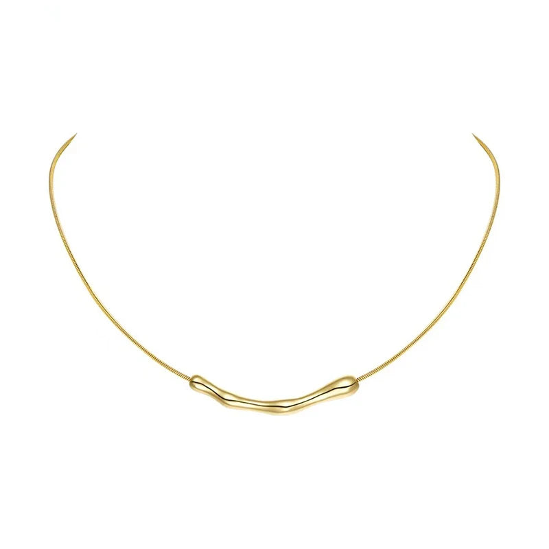 Simple Fashion Stainless steel Gold & Silver Color Collarbone Chain For Women