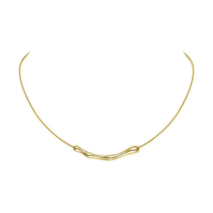 Simple Fashion Stainless steel Gold & Silver Color Collarbone Chain For Women