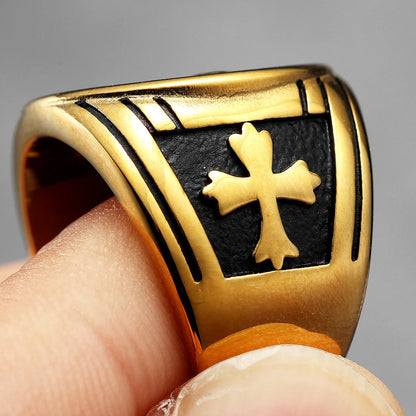 Metal Town Stainless Steel Saint Benedict Cross Ring