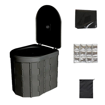 Portable & Folding Toilet Or Trashbin Odor-proof Non-slip For Camping & Travel