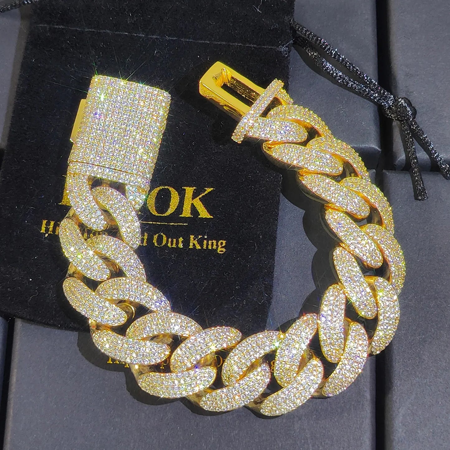 Cuban 8-20 Inch 4 Rows Iced Out Link Necklace for Men