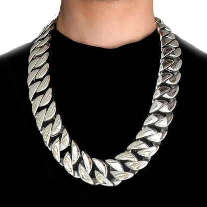 Cuban Silver Or Gold 32mm Wide & Thick Chain - Stainless Steel For Men and women