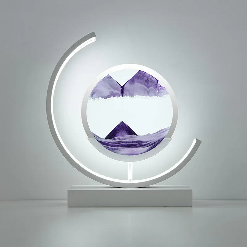 LED quicksand hourglass - Unique Art With Night Light