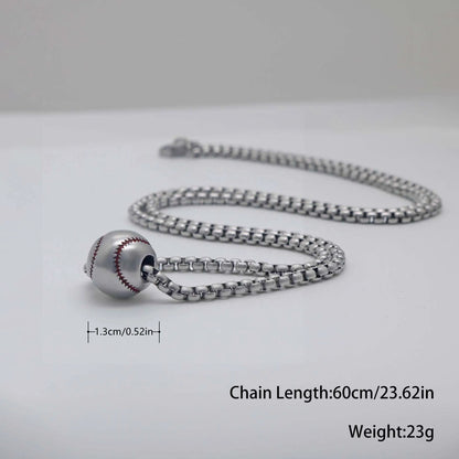 INGCHAU Stainless Steel Baseball & Baseball Cross Necklace