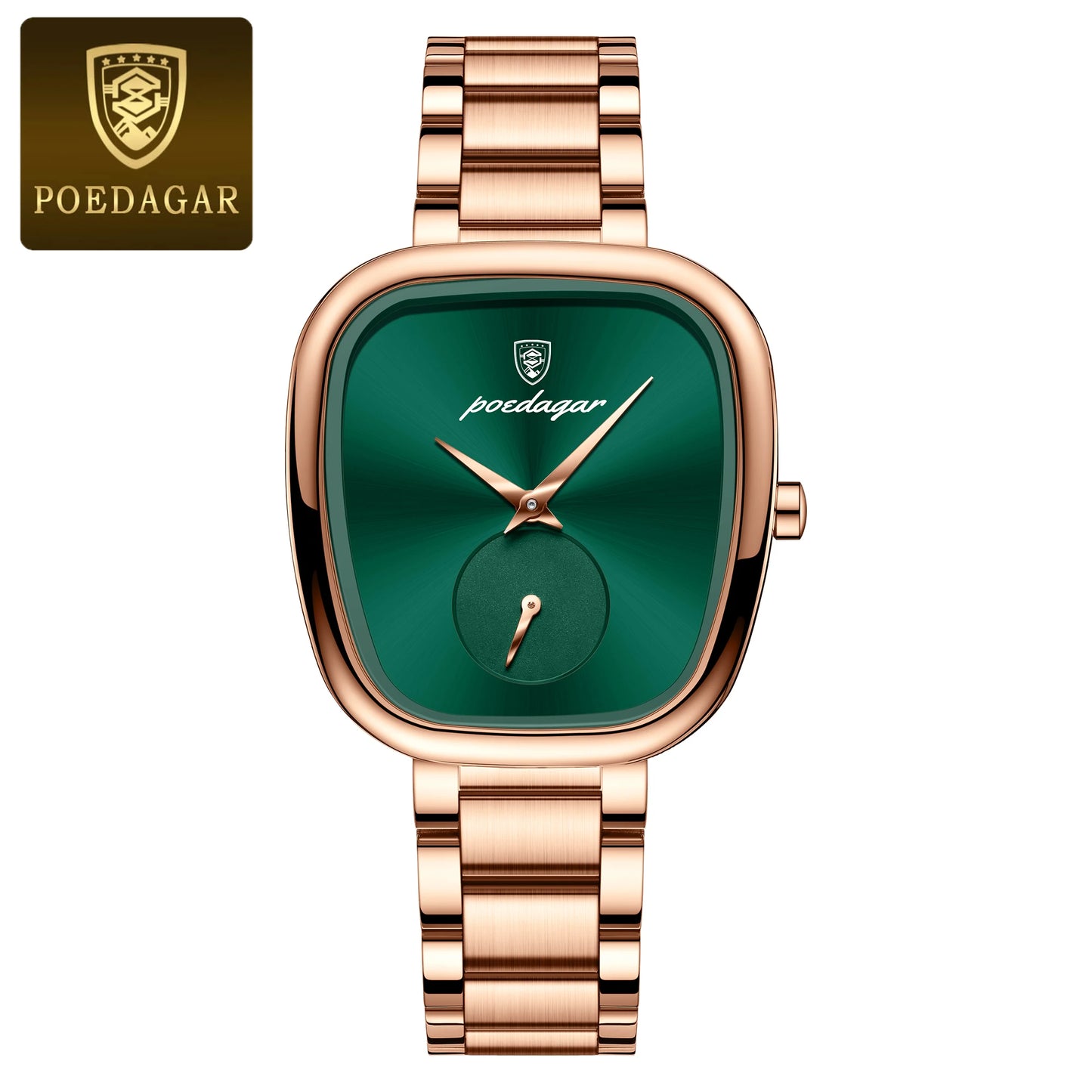 POEDAGAR Woman Luxury style Stainless Steel Quartz Watch - Waterproof, Luminous, Date And Box