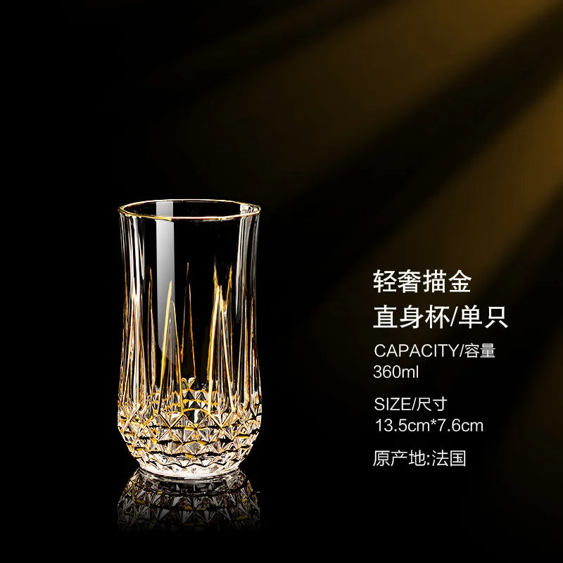 Golden Luxury Line Whiskey Glasses - Multi Functional Crystal Glases For Wine, Whisky, Beer & Cocktails