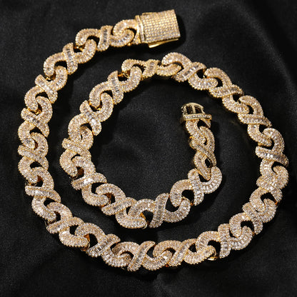 UWIN 15 MM Iced Out Infinity Necklaces