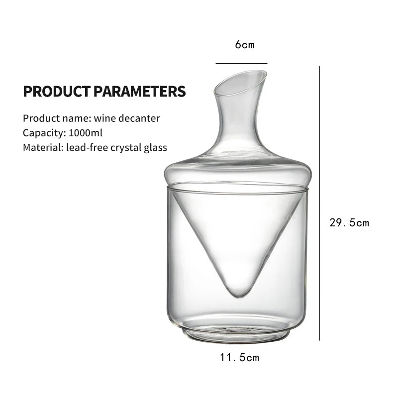 Luxurious Crystal Glass High Grade Decanter with Ice Bucket - 1000ml capacity