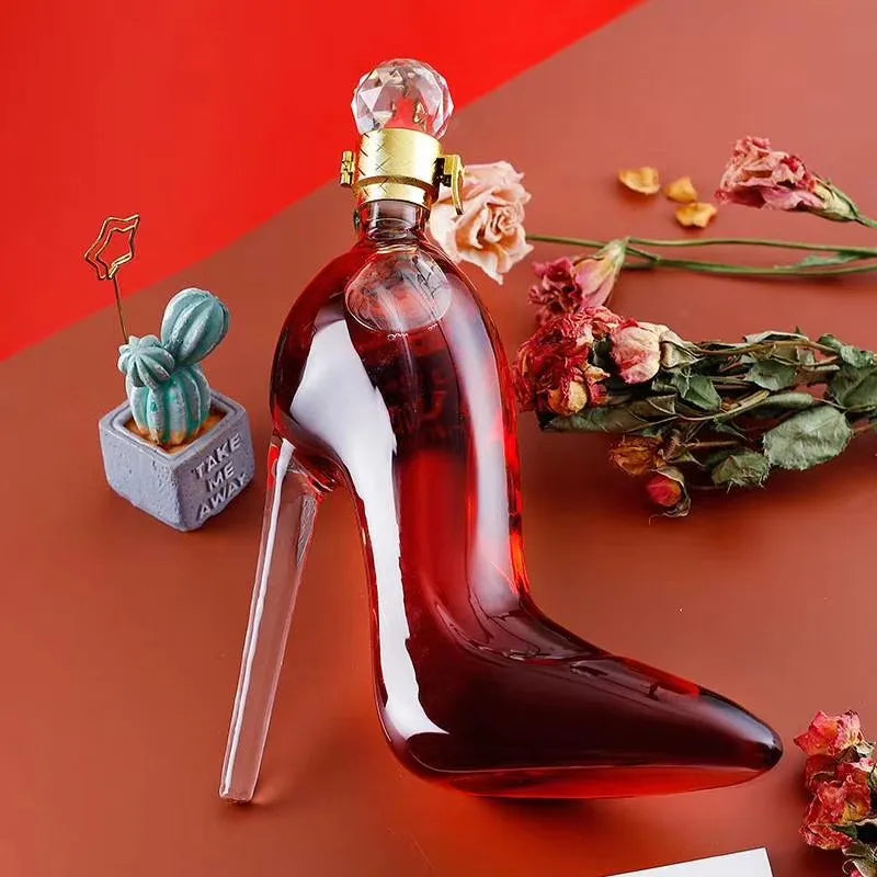 350ml and 700ml High-heeled Shoe Decanter - Empty Bottle, Glass Thickened Decanter