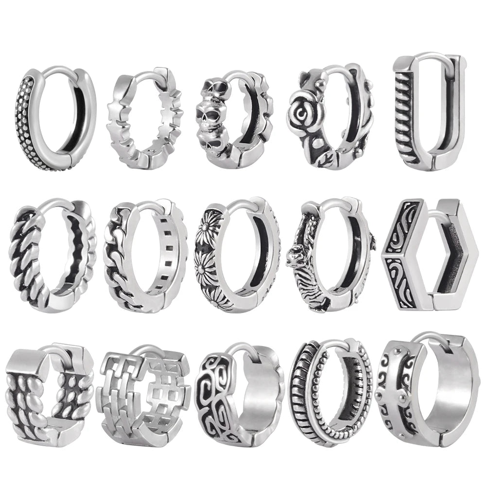 Tajam Variety Of Stainless Steel Hoop Earrings