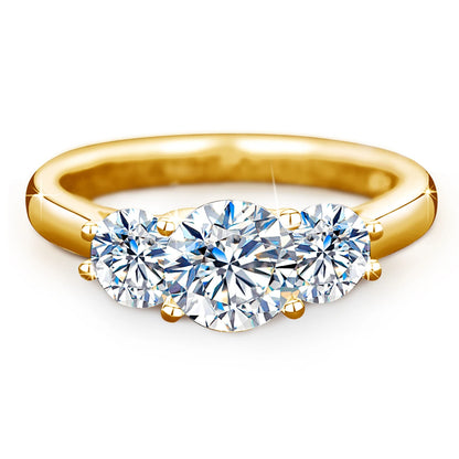 Fancy Gold Colour Moissanite Ring With 2ct D Color VVS1 Stone & Certificate