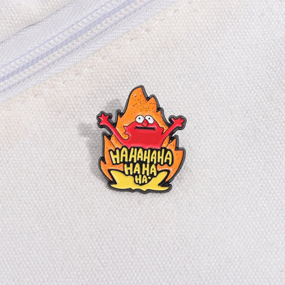 Funny Meme Fire Haha Enamel Pins