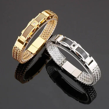 Fashionable and Trendy Bracelet - High-quality Stainless Steel Electroplated Inlaid Zirconia